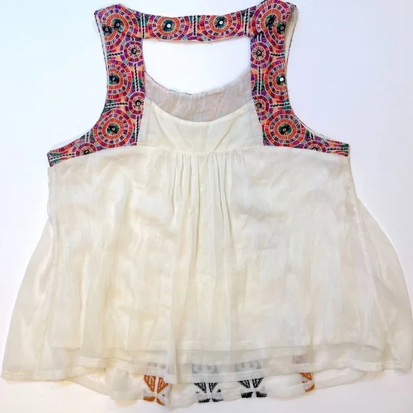 Anthropologie Akemi + Kin Siargao beaded embroidered layered sleeveless tank top - Picture 11 of 13